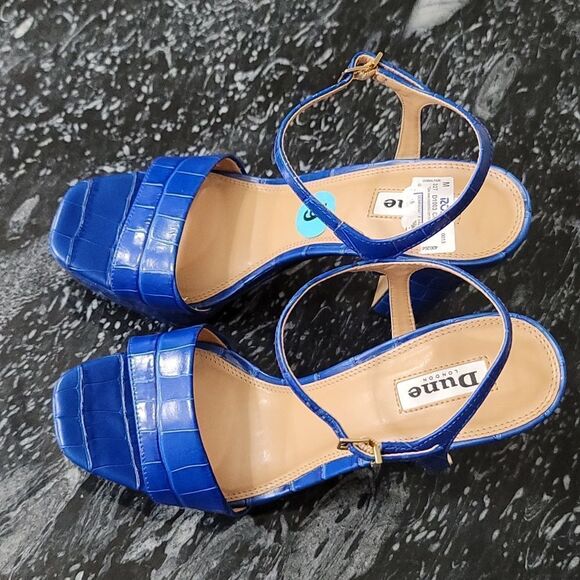 NEW DUNE LONDON MATCHES CROCODILE EMBOSSED LEATHER PLATFORM SANDAL - Picture 8 of 16